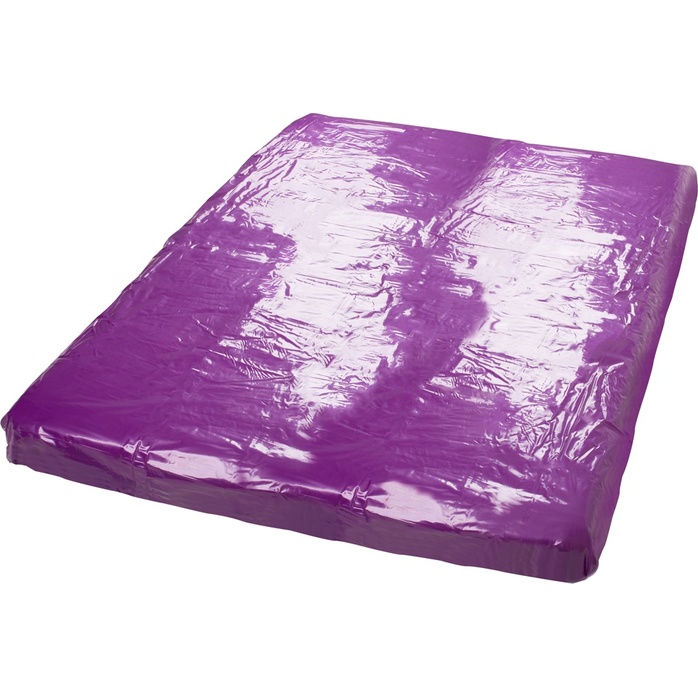 Фиолетовая виниловая простынь на двуспальную кровать - Fetish Collection. Фотография 2.