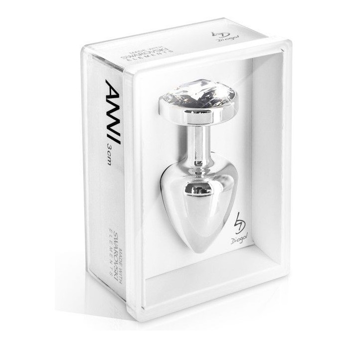 Серебристая пробка ANNI round silver plated T3 с прозрачным кристаллом - 9 см. Фотография 2.