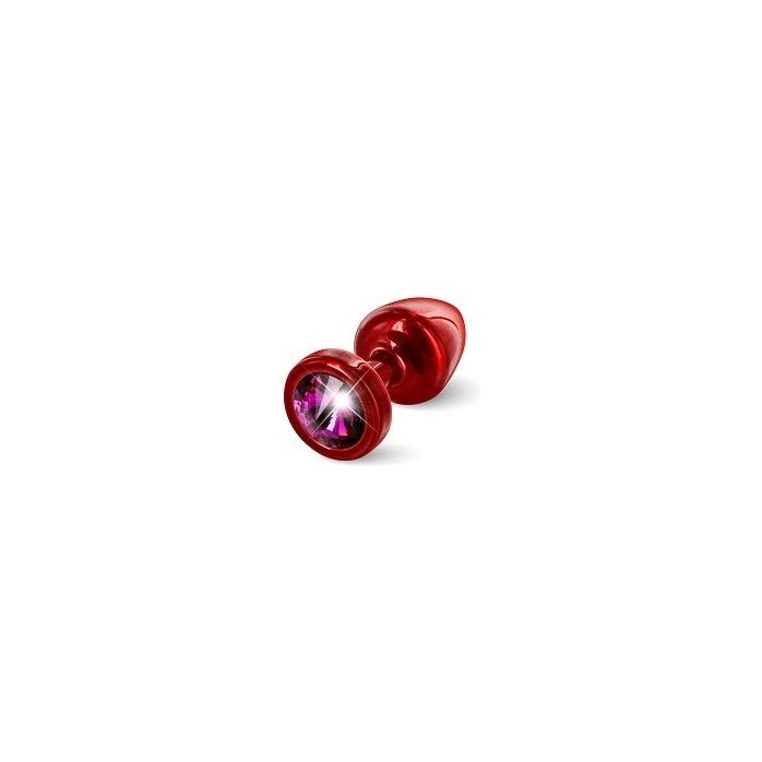 Красная пробка с малиновым кристаллом ANNI round Red T1 Fuschia - 6 см