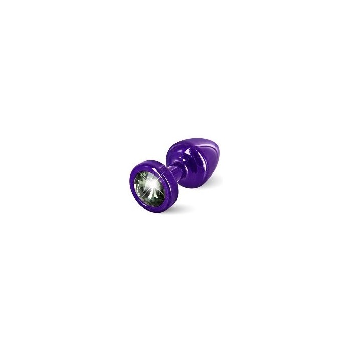 Фиолетовая пробка с черным кристаллом ANNI round Purple T1 Black Diamond - 6 см