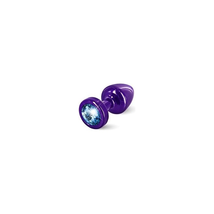 Фиолетовая пробка с голубым кристаллом ANNI round Purple T1 Blue - 6 см