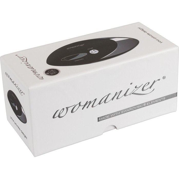 Чёрный бесконтактный стимулятор с хромированной вставкой Womanizer W500 Black Chrome. Фотография 8.