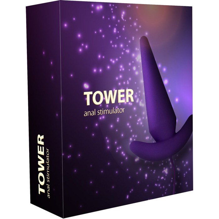Фиолетовый анальный вибростимулятор Tower - 8,3 см. Фотография 5.