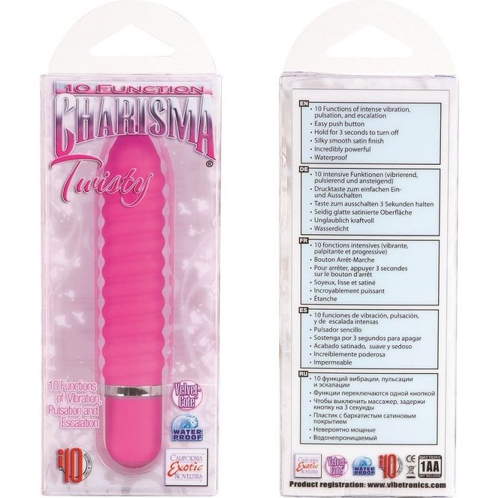 Розовый вибромассажер 10-Function Charisma Twisty - 19,75 см - Charisma. Фотография 2.