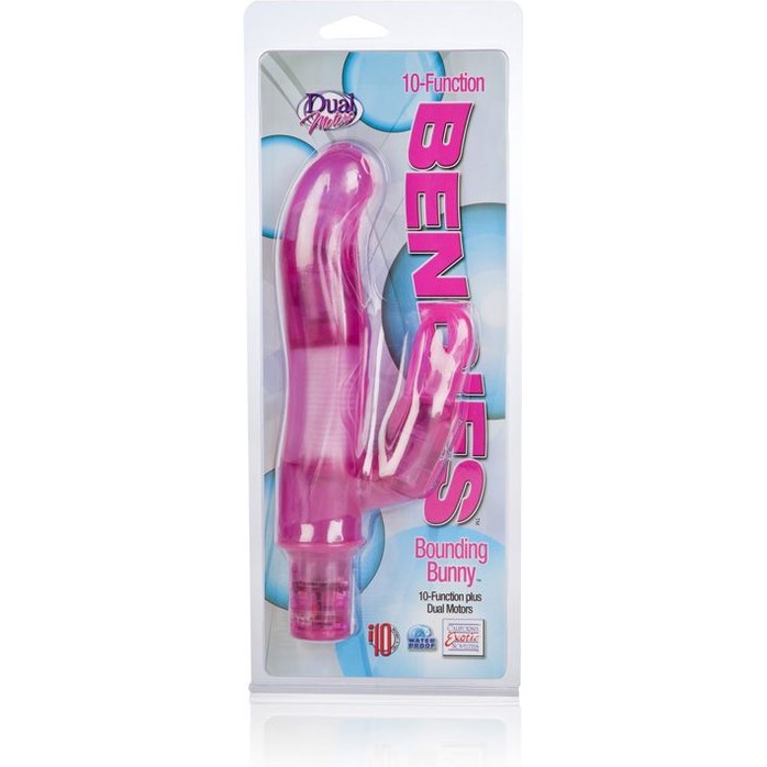 Розовый вибромассажер 10-Function Bendie Bounding Bunny Vibes - 22,8 см - Bendies. Фотография 2.