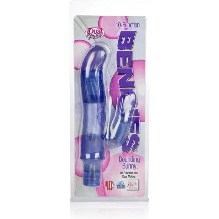 Фиолетовый вибромассажер 10-Function Bendie Bounding Bunny Vibes - 22,8 см - Bendies. Фотография 4.