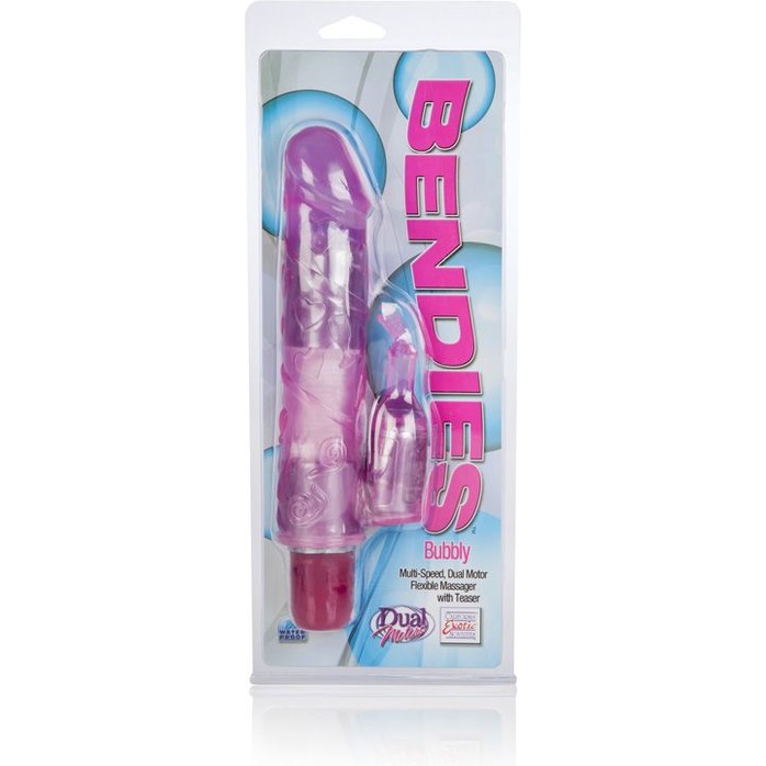 Розовый гнущийся вибромассажер Bendies Bubbly - 24 см - Bendies. Фотография 4.