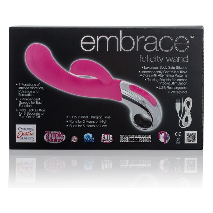 Розовый вибромассажер Embrace Felicity Wand - 21 см - Embrace. Фотография 5.