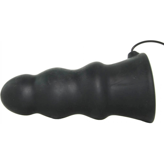 Анальная вибропробка Kink Vibrating Silicone Butt Plug Rippled 7.5 - 19 см - Kink. Фотография 2.