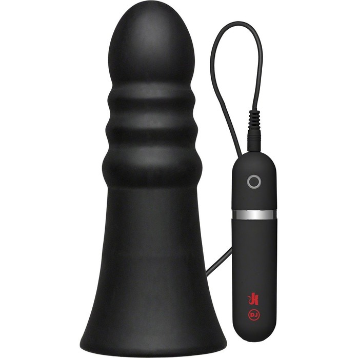Анальная вибропробка Kink Vibrating Silicone Butt Plug Ridged 8 - 20,32 см - Kink