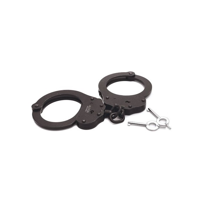 Наручники из темного металла A88B Handcuffs With Chain. Фотография 2.