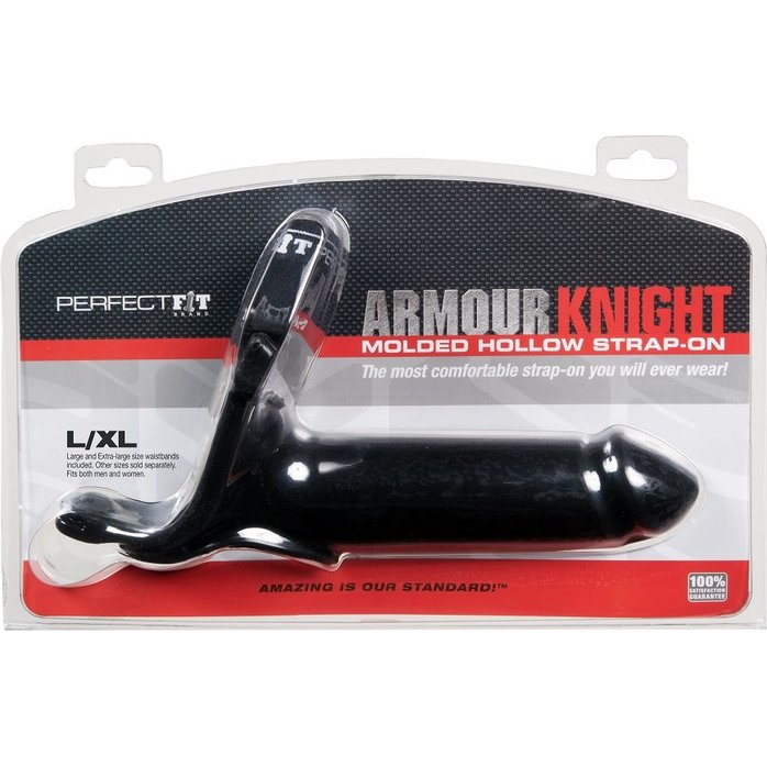 Чёрный фаллопротез Perfect Fit Armour Knight XL размера L/XL - 17,8 см. Фотография 2.