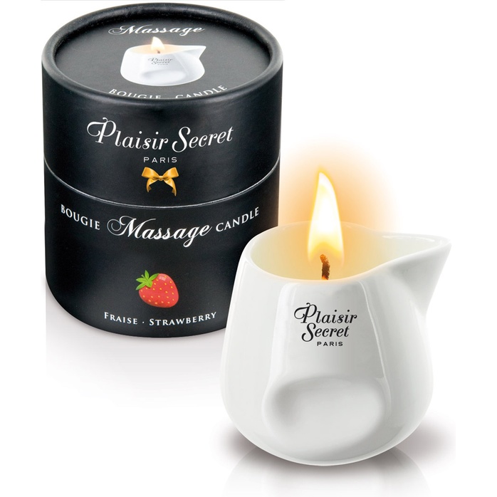 Массажная свеча с ароматом клубники Bougie de Massage Gourmande Fraise - 80 мл