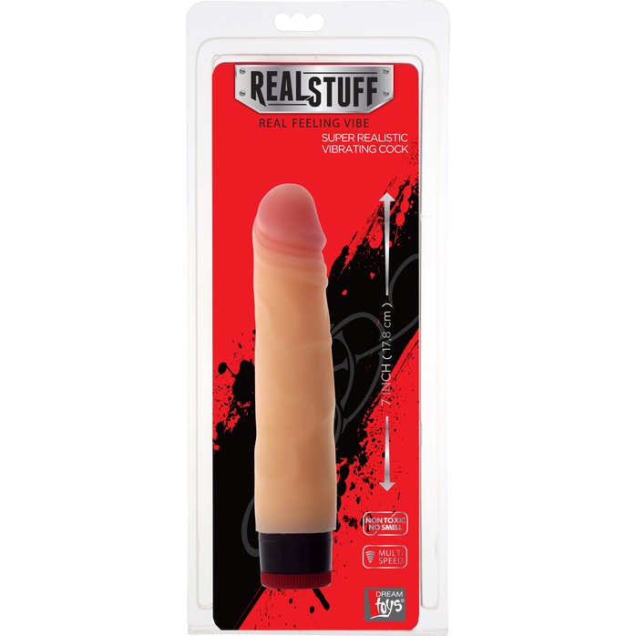 Вибратор-реалистик REALSTUFF 7INCH VIBRATOR - 17,8 см - RealStuff. Фотография 2.