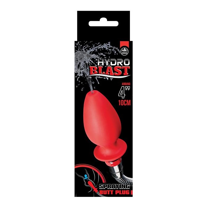 Красная насадка для душа HYDROBLAST 4INCH BUTTPLUG SHAPE DOUCHE - 10,2 см. Фотография 2.