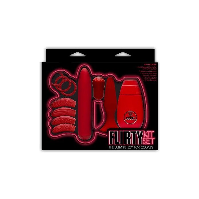 Красный вибронабор FLIRTY KIT SET - Flirty Kit Set. Фотография 2.