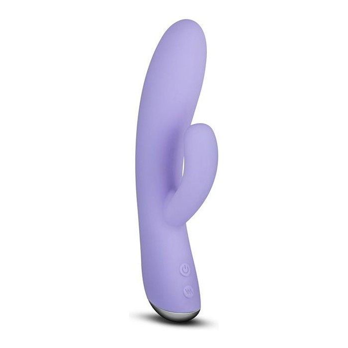 Фиолетовый вибратор с клиторальной стимуляцией Cecilia - 18,7 см