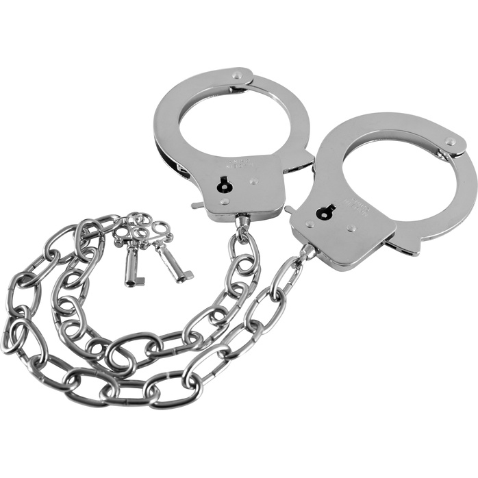 Наручники на длинной цепочке с ключами Metal Handcuffs Long Chain - Guilty Pleasure