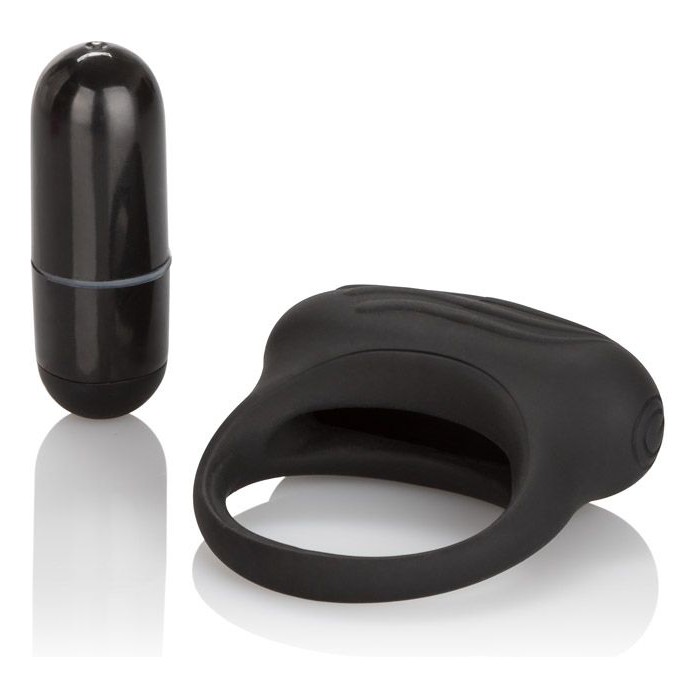Чёрное эрекционное кольцо с вибрацией Silicone Lover s Arouser - Couples Enhancers. Фотография 2.