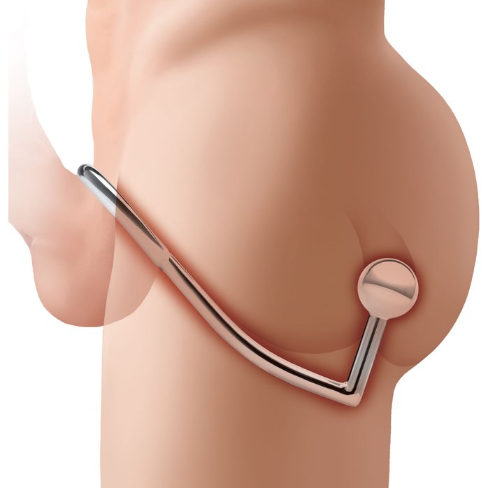 Кольцо на пенис с анальным стимулятором Stainless Steel Anal Hook Cock Ring. Фотография 2.