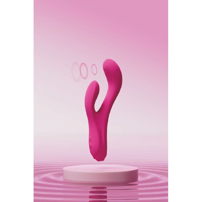 Розовый вибратор-кролик Osci 3 с функцией нагрева - 21 см. Фотография 4.