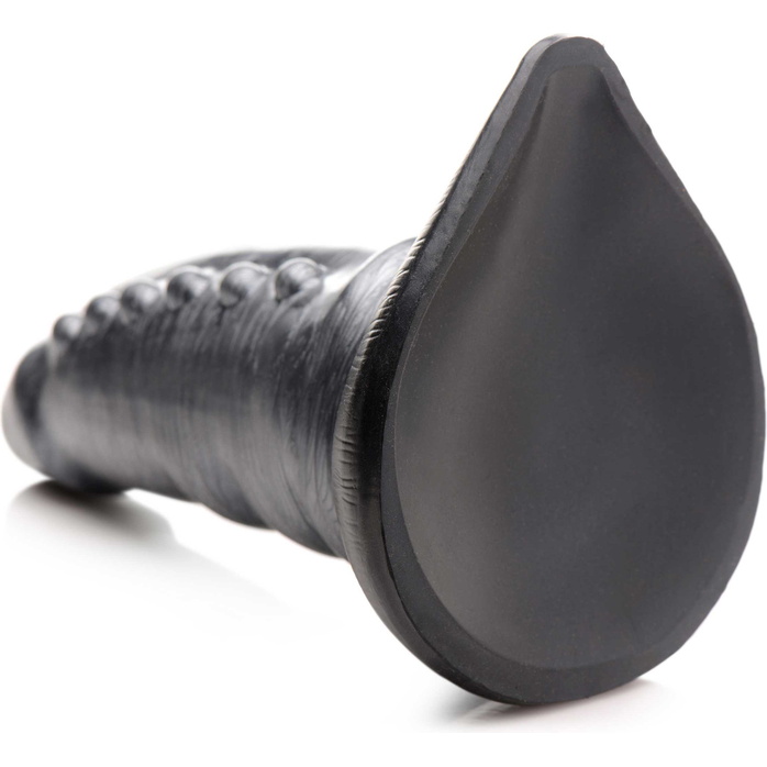 Серый фантазийный фаллоимитатор Beastly Tapered Bumpy Silicone Dildo - 21 см - Creature Cocks. Фотография 6.