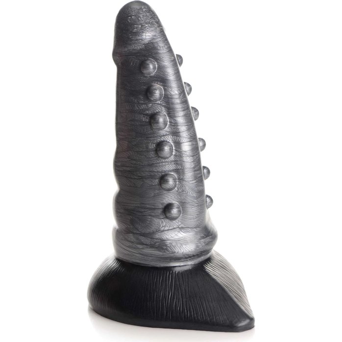 Серый фантазийный фаллоимитатор Beastly Tapered Bumpy Silicone Dildo - 21 см - Creature Cocks