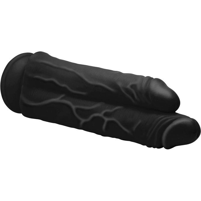 Черный сдвоенный фаллоимитатор Double Stuffer 10’’ Double Pecker Dildo - 27 см - Master cock. Фотография 3.