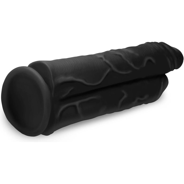Черный сдвоенный фаллоимитатор Double Stuffer 10’’ Double Pecker Dildo - 27 см - Master cock. Фотография 4.