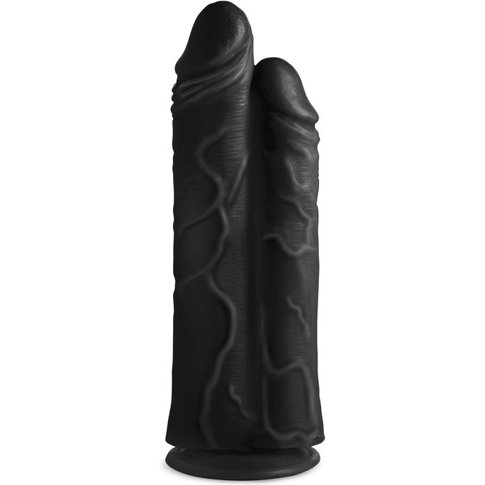 Черный сдвоенный фаллоимитатор Double Stuffer 10’’ Double Pecker Dildo - 27 см - Master cock