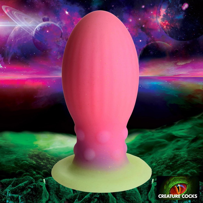 Розовая пробка-яйцо Xeno Egg - 13,3 см - Creature Cocks. Фотография 6.