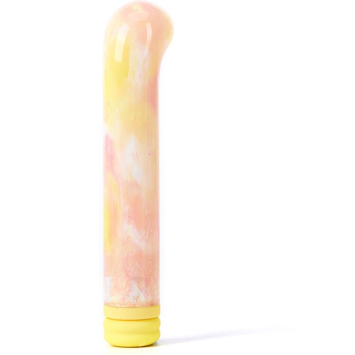 Желтый компактный вибратор из стекла Magic Cane - 12 см. Фотография 4.