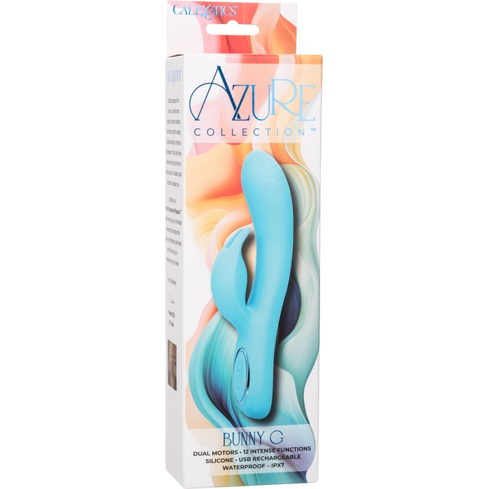Голубой вибратор-кролик Bunny G - 22,7 см - Azure Collection. Фотография 8.