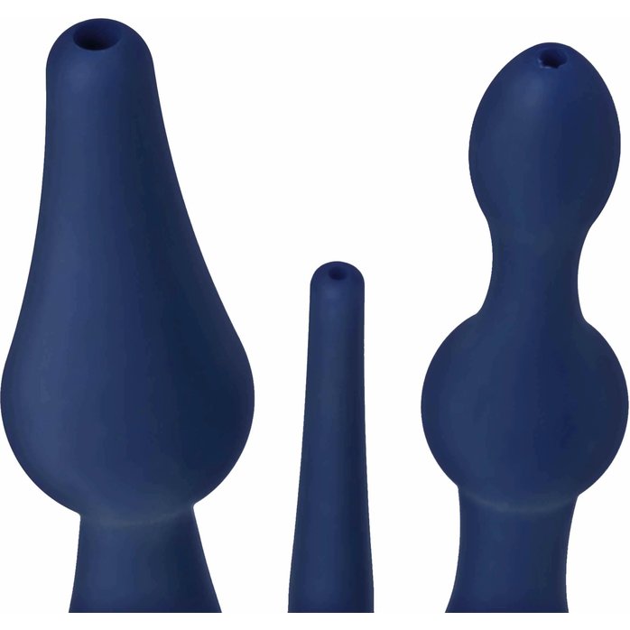 Набор из 3 универсальных насадок для анального душа Universal 3 Piece Silicone Enema Attachment Set - CleanStream. Фотография 2.