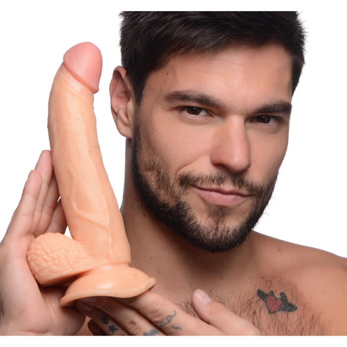 Телесный фаллоимитатор на присоске 7.5 Dildo with Balls - 21,5 см - Pop Peckers. Фотография 9.