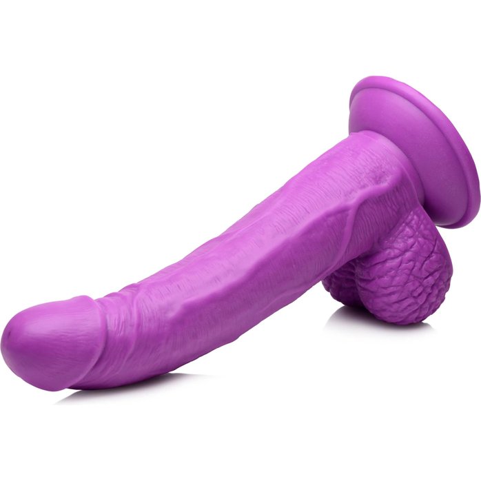 Фиолетовый фаллоимитатор на присоске 7.5 Dildo with Balls - 21,5 см - Pop Peckers. Фотография 3.