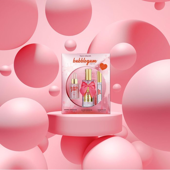Набор средств для массажа и ласк Bubblegum Play Kit. Фотография 5.