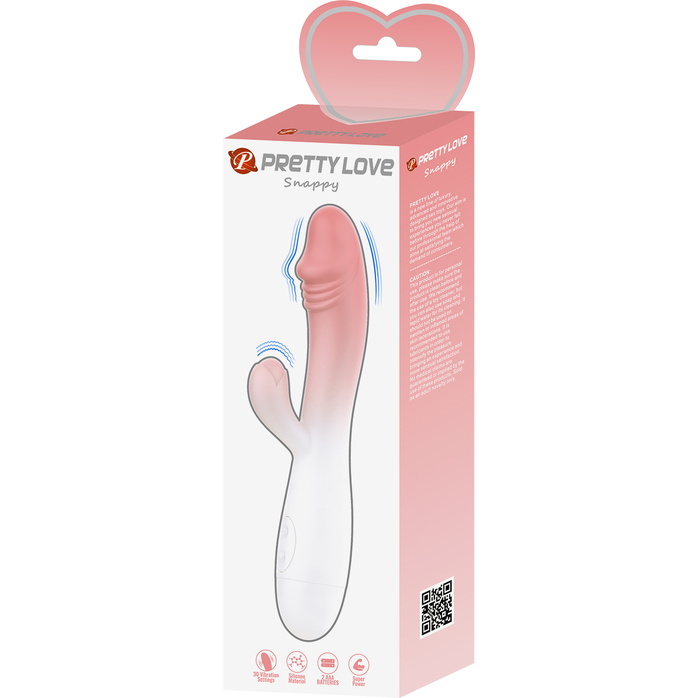 Розово-белый вибромассажёр-кролик Snappy - 19 см - Pretty Love. Фотография 10.