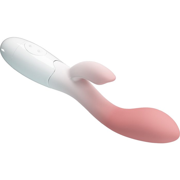 Розово-белый вибромассажёр-кролик Brighty - 20 см - Pretty Love. Фотография 4.