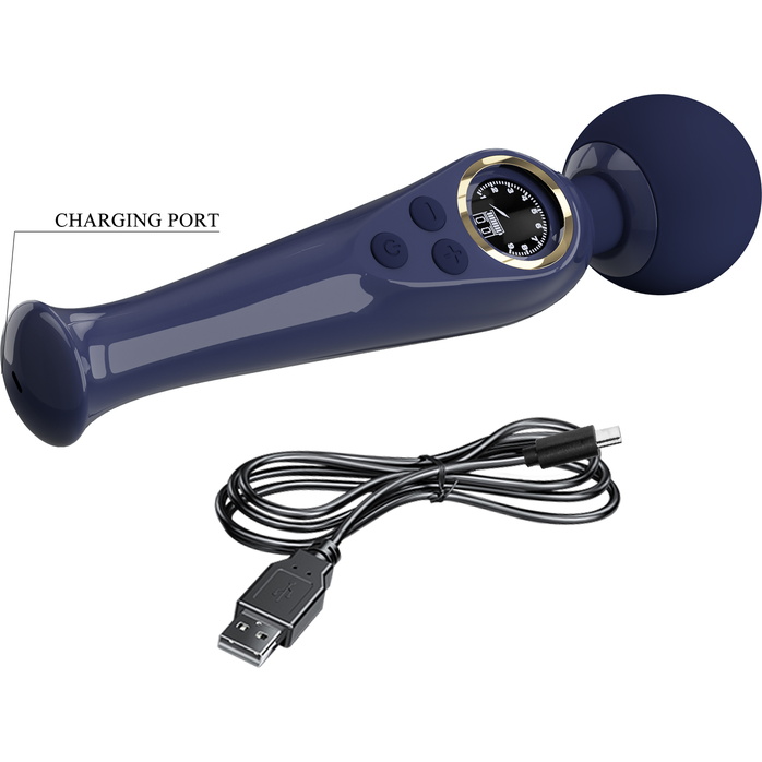 Темно-синий жезловый вибратор Skyler - 22,4 см - Pretty Love. Фотография 10.