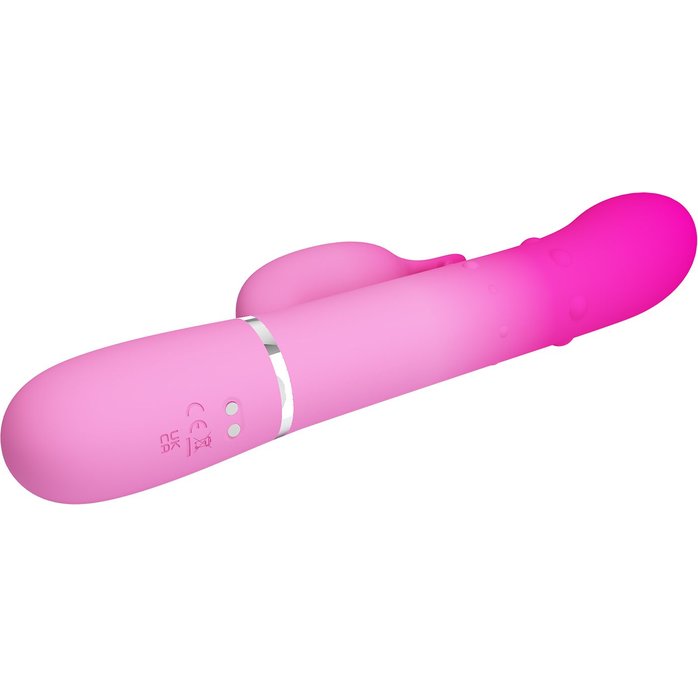 Розовый вибратор-кролик с вращающимися бусинами Shima - 22,6 см - Pretty Love. Фотография 6.