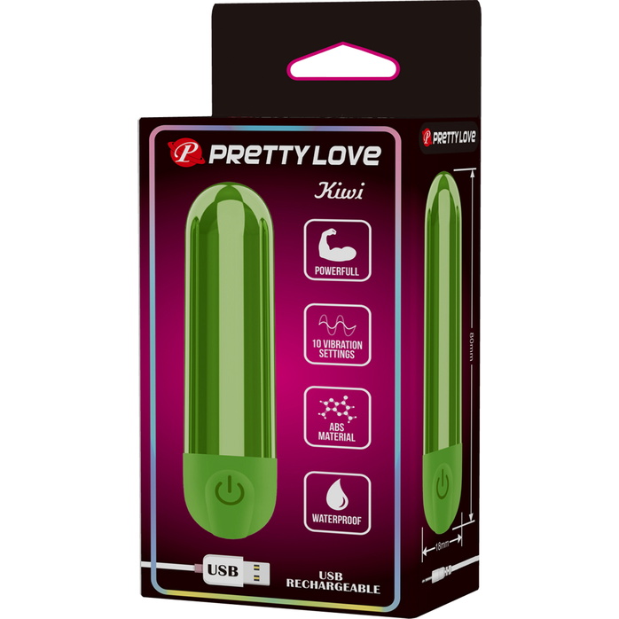 Зеленая перезаряжаемая вибропуля Kiwi - Pretty Love. Фотография 9.