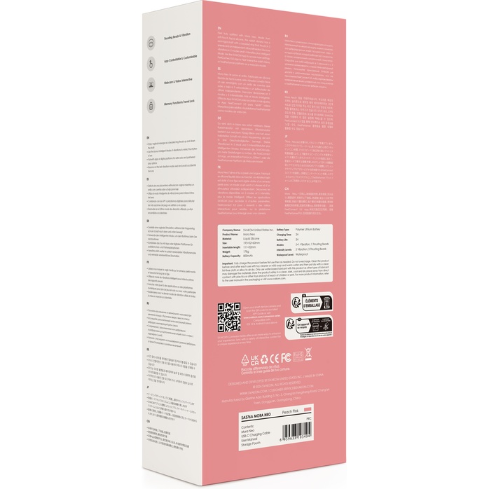 Розовый интерактивный вибратор-кролик Mora Neo с кольцом из бусин - 19,5 см. Фотография 8.