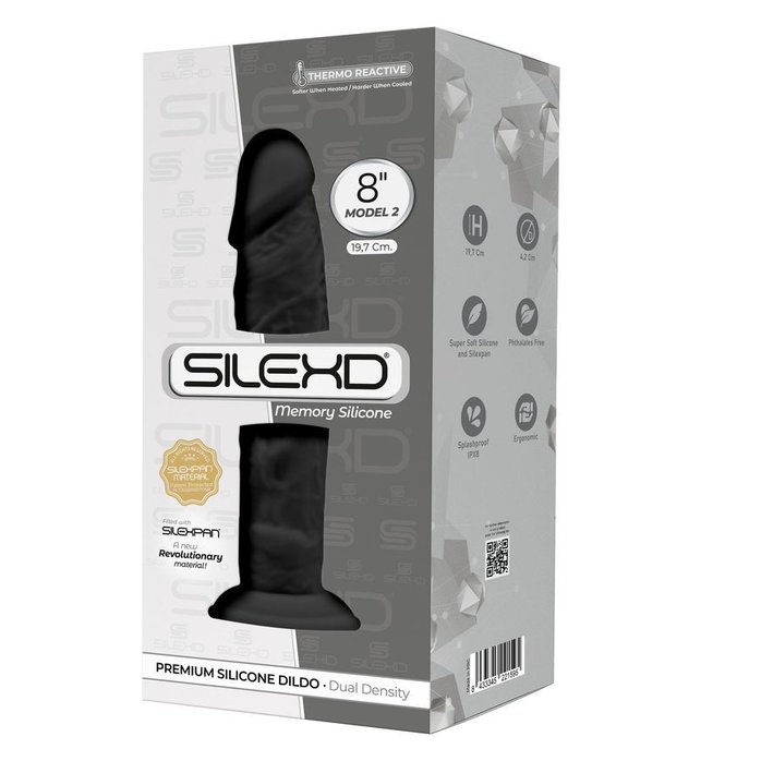 Черный фаллоимитатор на присоске Model 2 - 19,7 см - SILEXD. Фотография 2.