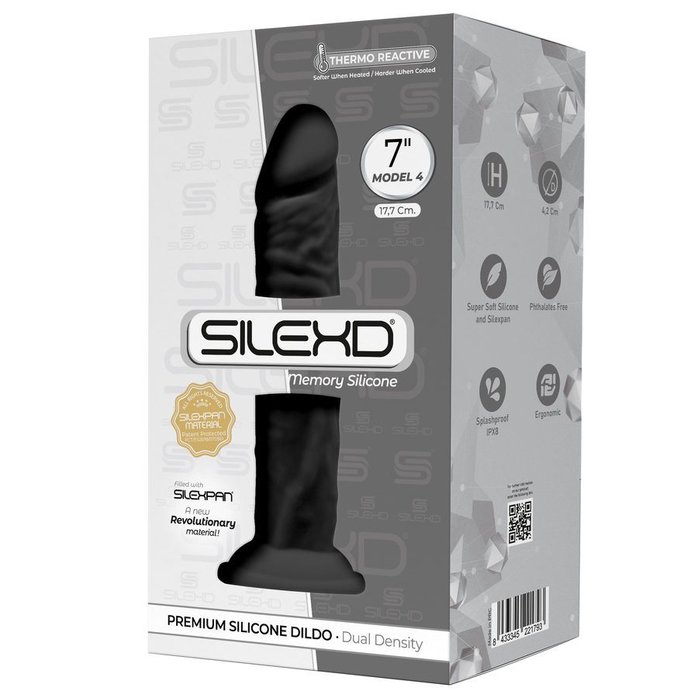 Черный фаллоимитатор Model 4 - 17,7 см - SILEXD. Фотография 2.