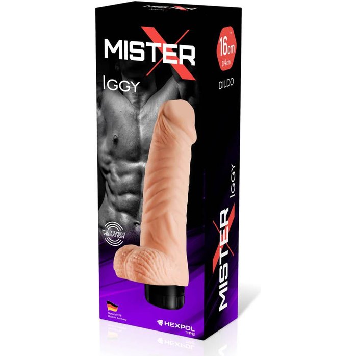 Телесный многоскоростной вибратор Iggy - 16 см