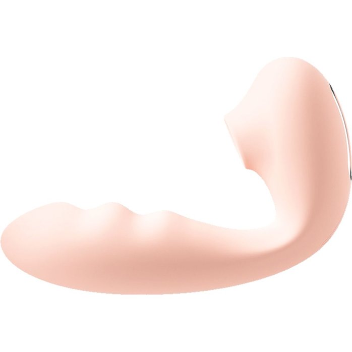 Нежно-розовый вибратор Tara с вакуумной стимуляцией и управлением через приложение. Фотография 3.