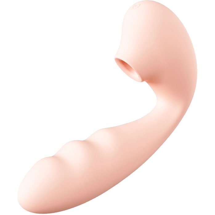 Нежно-розовый вибратор Tara с вакуумной стимуляцией и управлением через приложение. Фотография 4.