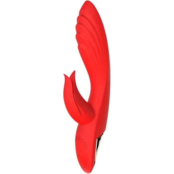 Красный вибратор-кролик 5’’ Silicone Kissing - 20,2 см