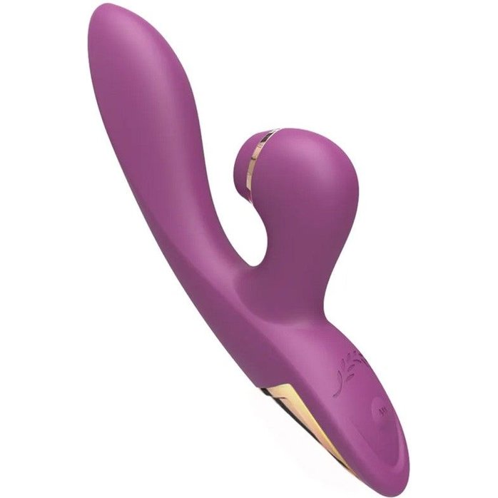 Сливовый вибратор-кролик с вакуумной стимуляцией 5’’ Silicone Suction Kiss - 20,3 см. Фотография 4.